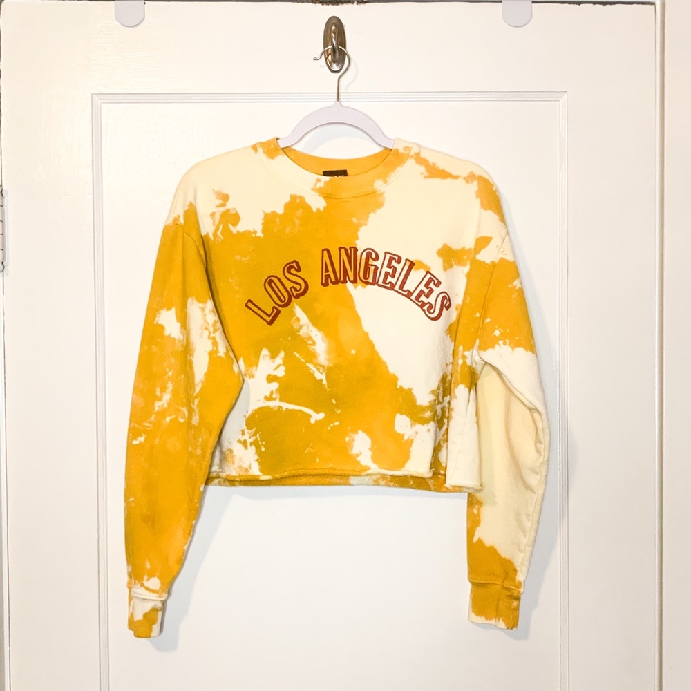 DAY cropped LA graphic crew neck sweatshirt